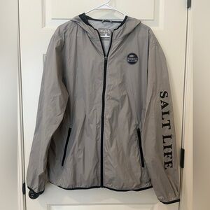 Salt Life grey  Windbreaker with Black Accents